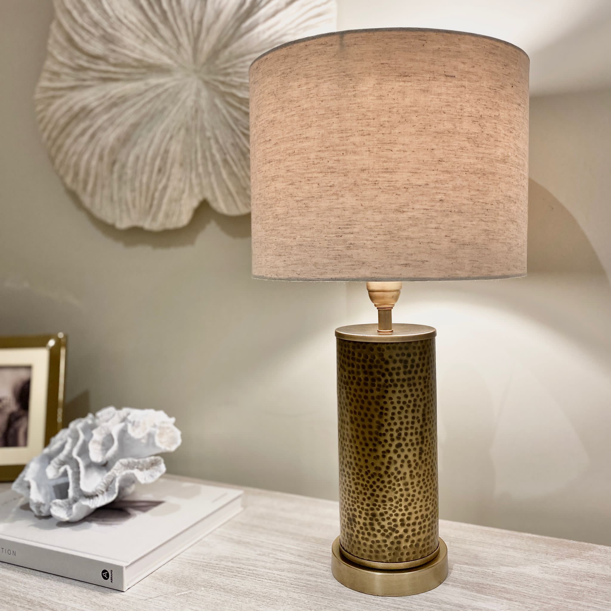 Amayah Bronze Hammered Effect Table Lamp Lighting