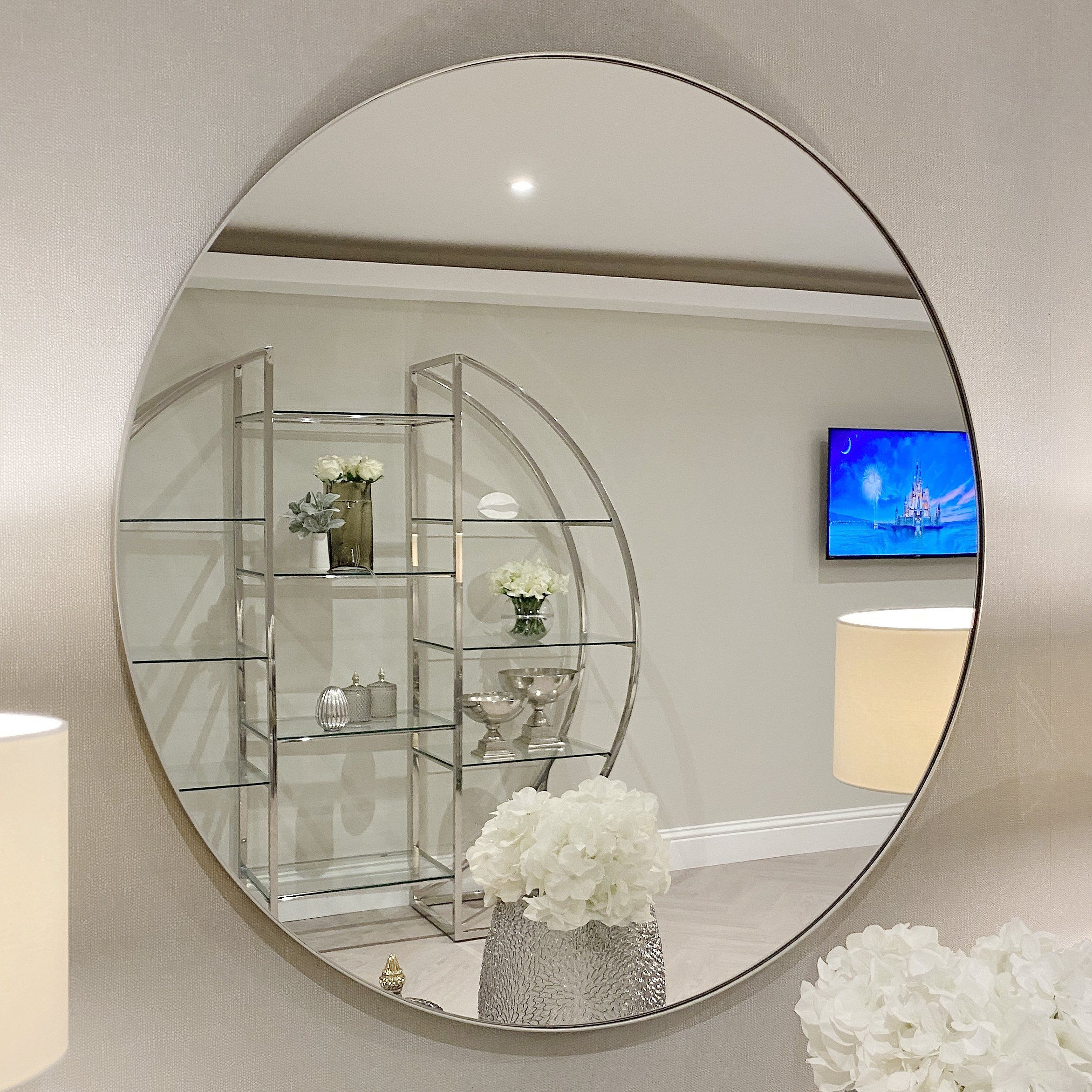 Argento Round Silver Mirror Mirror