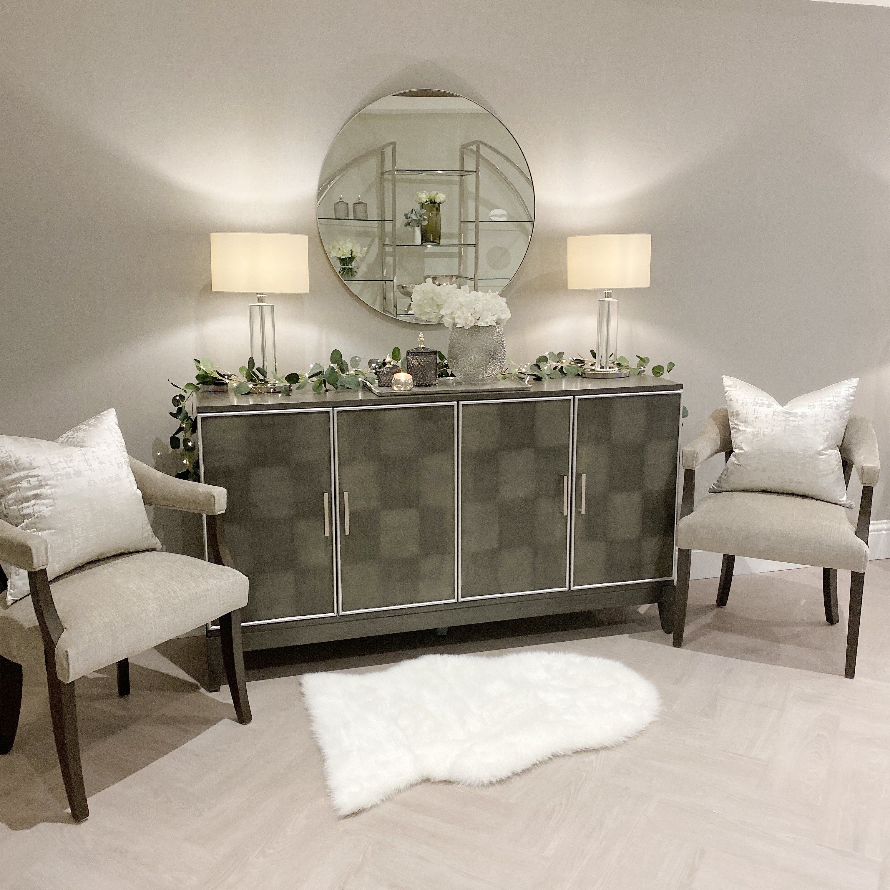 Argento Round Silver Mirror Mirror