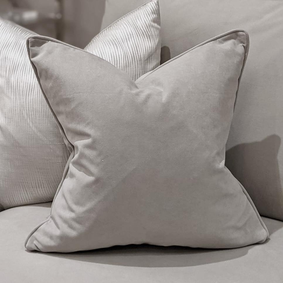 Ari Stone Grey Velvet Cushion - 50cm x 50cm Cushion