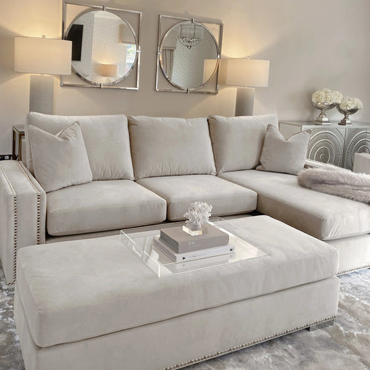 Bone Velvet Fabric Sample Sofa