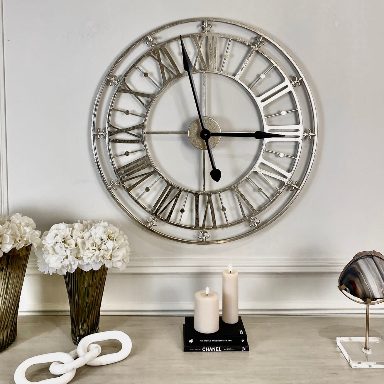 Bosie Champagne Large Wall Clock Art
