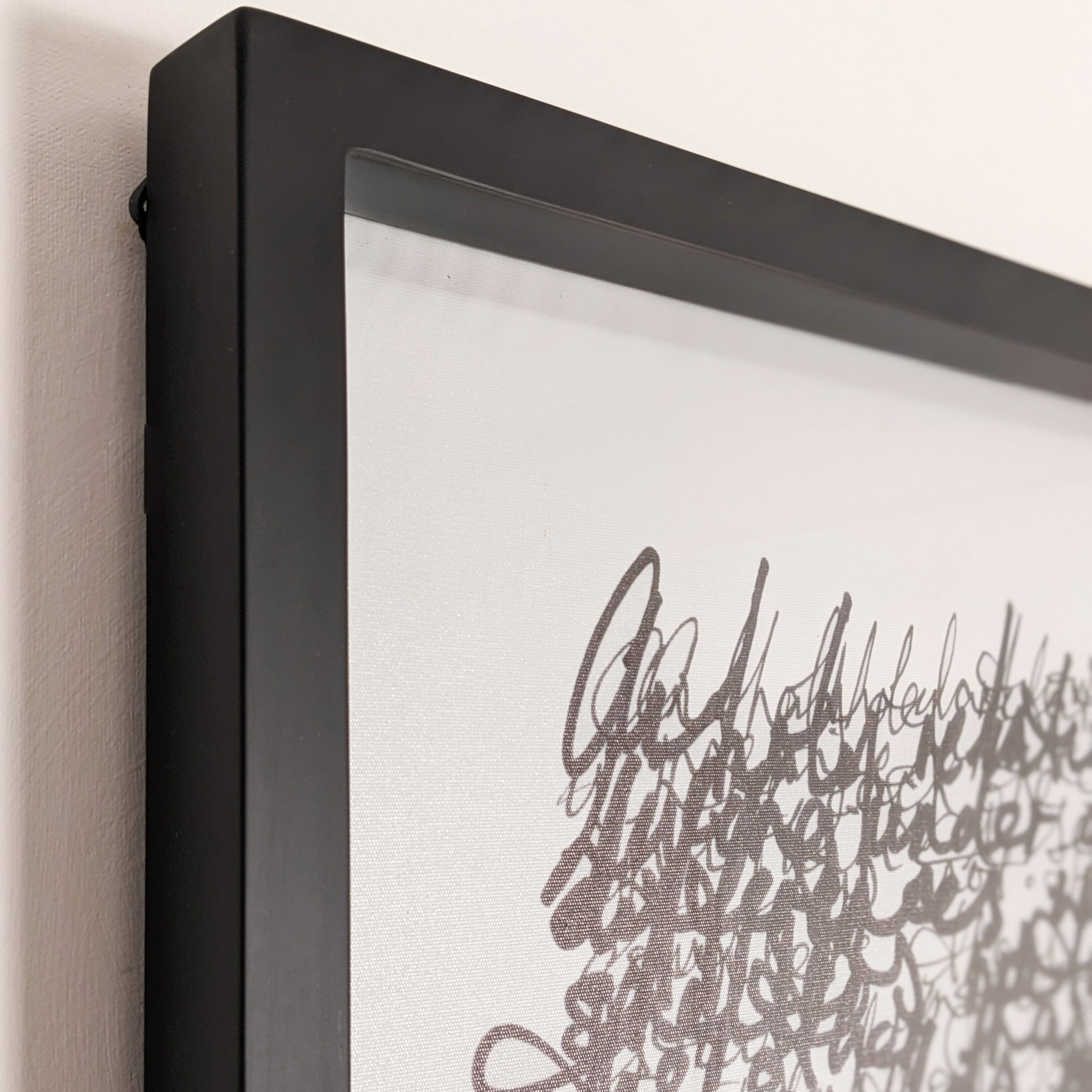 Carter Scribbles Framed Monochrome Wall Art - 80 x 80cm Art