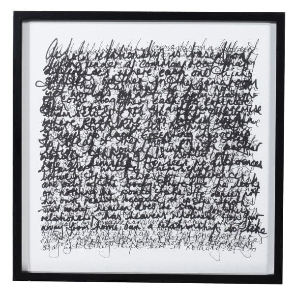 Carter Scribbles Framed Monochrome Wall Art - 80 x 80cm Art