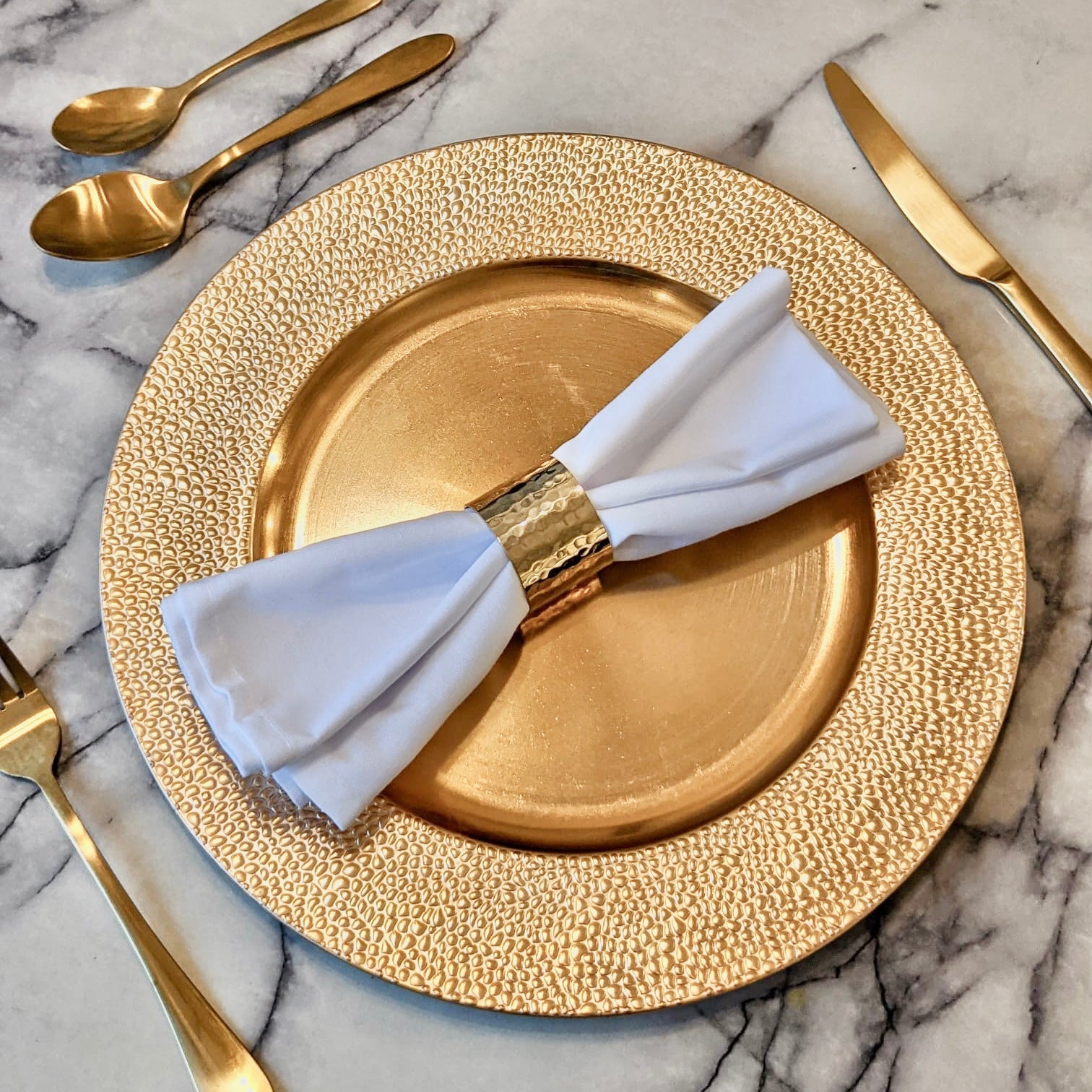 Comet Gold Pebble Effect Charger Plate Kitchen