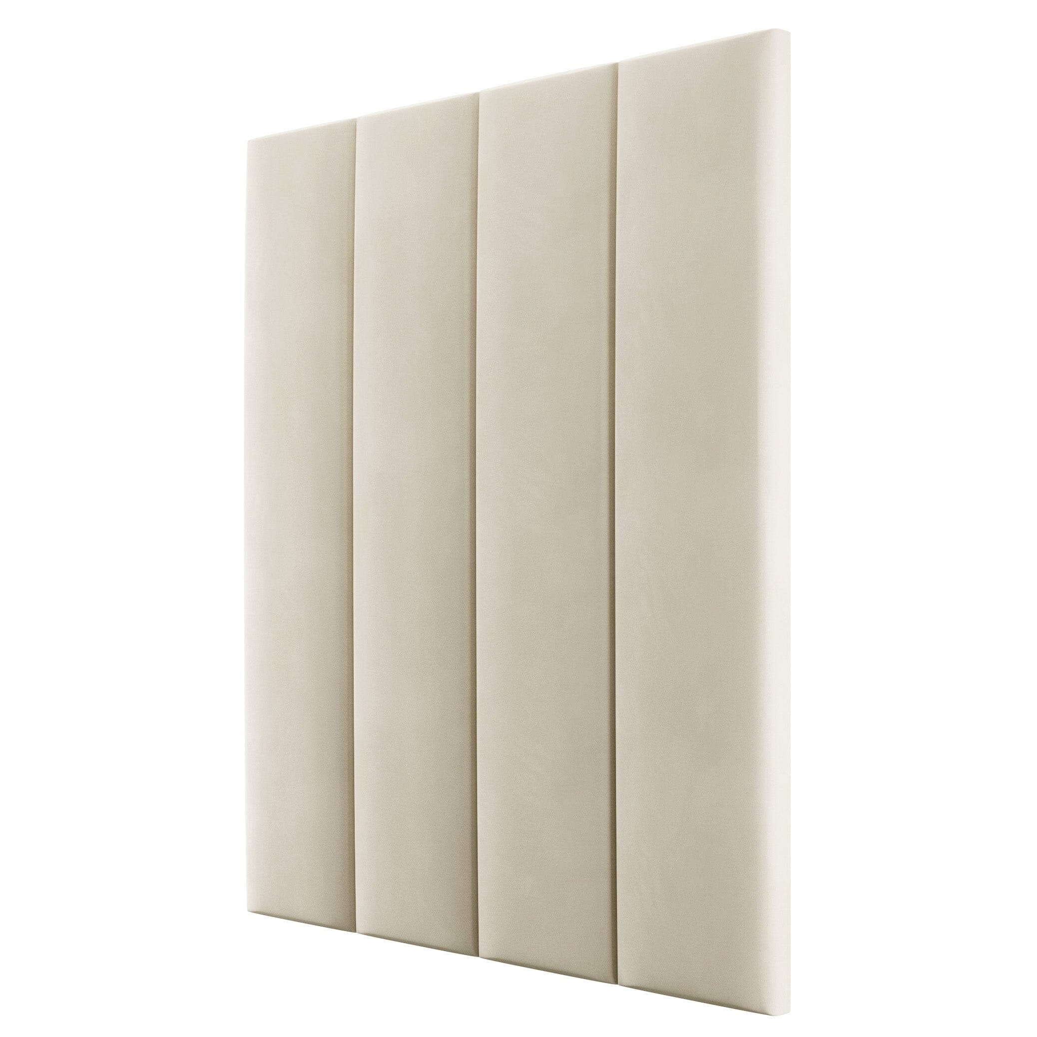 Cream Soft Velvet Individual Padded Upholstered Headboard Wall Panel - 45cm Headboard