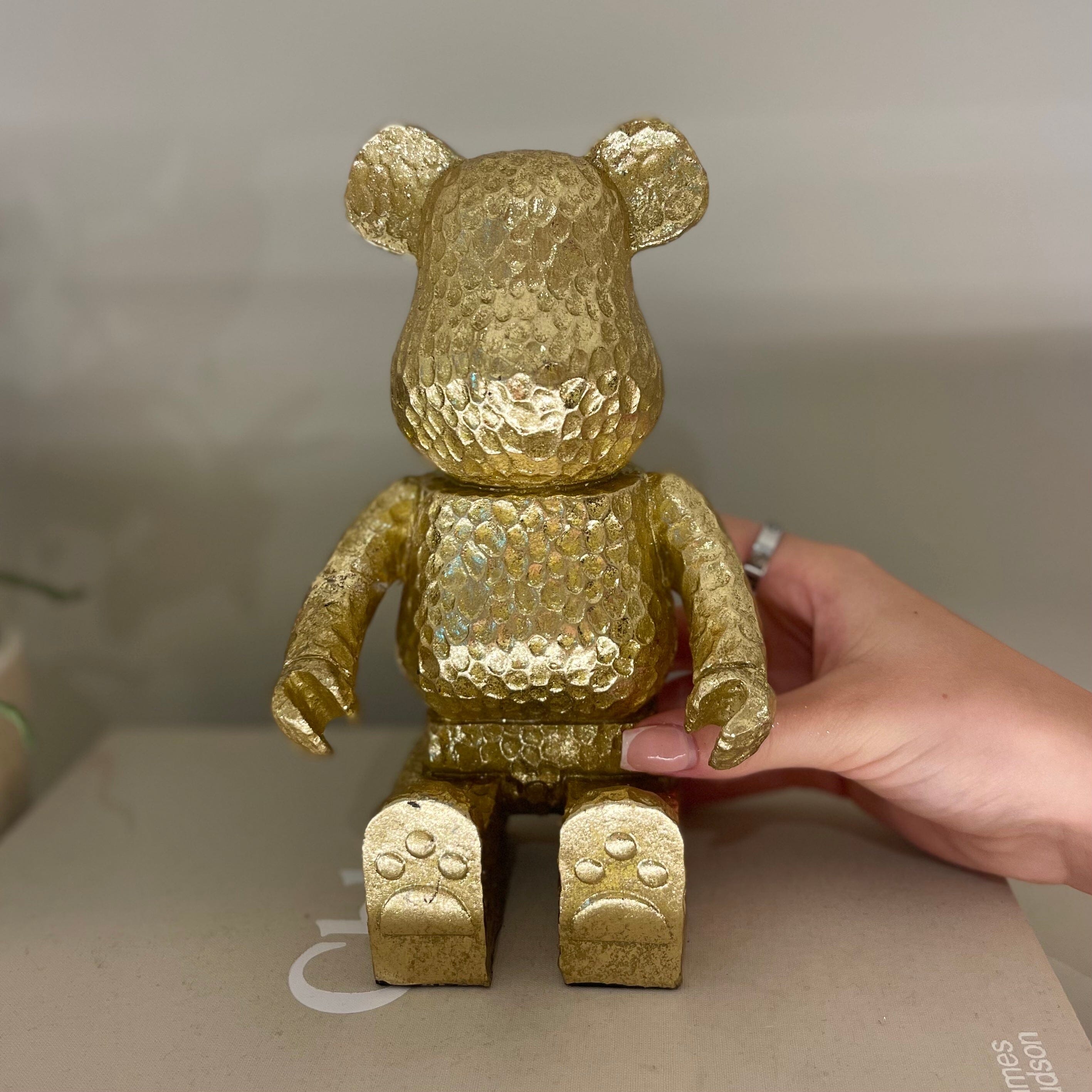 Decorative Gold Sitting Bear Ornament Accessories