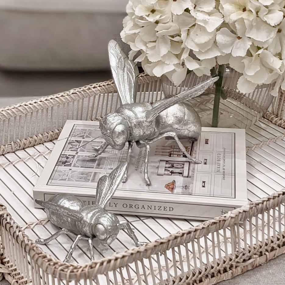 Decorative Silver Bee Ornament Accessories