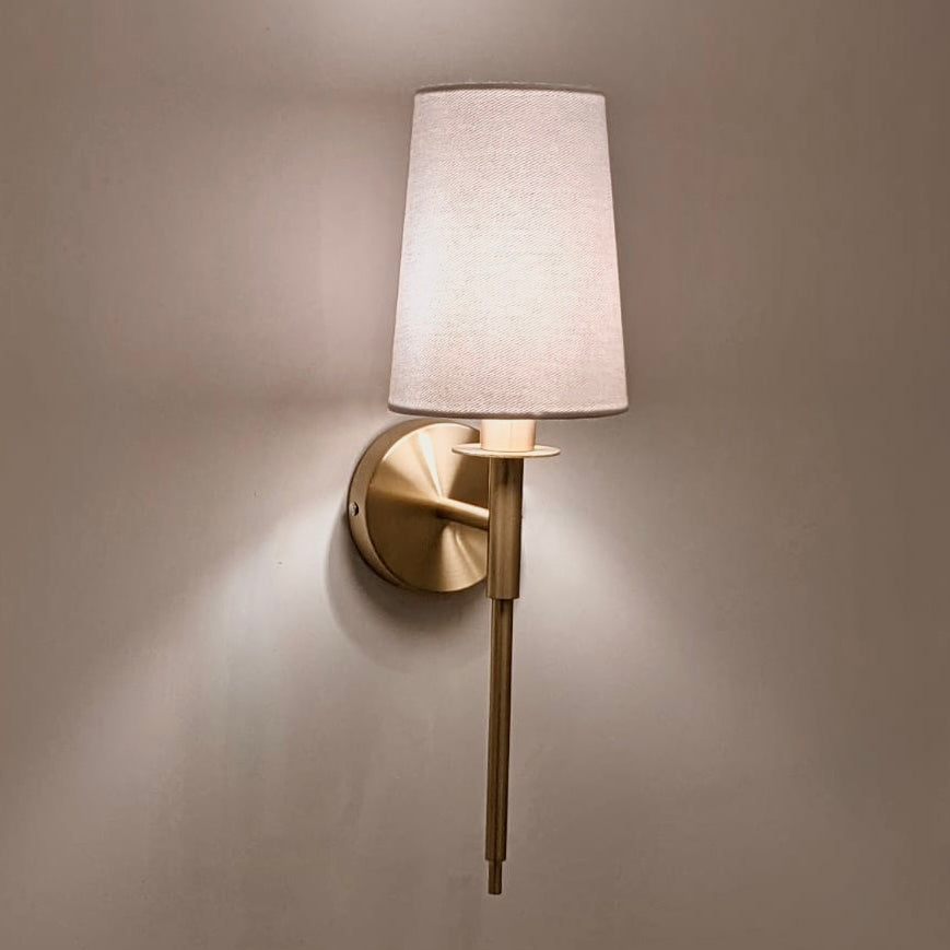 Dulcie Gold Wall Light with White Shade Lighting