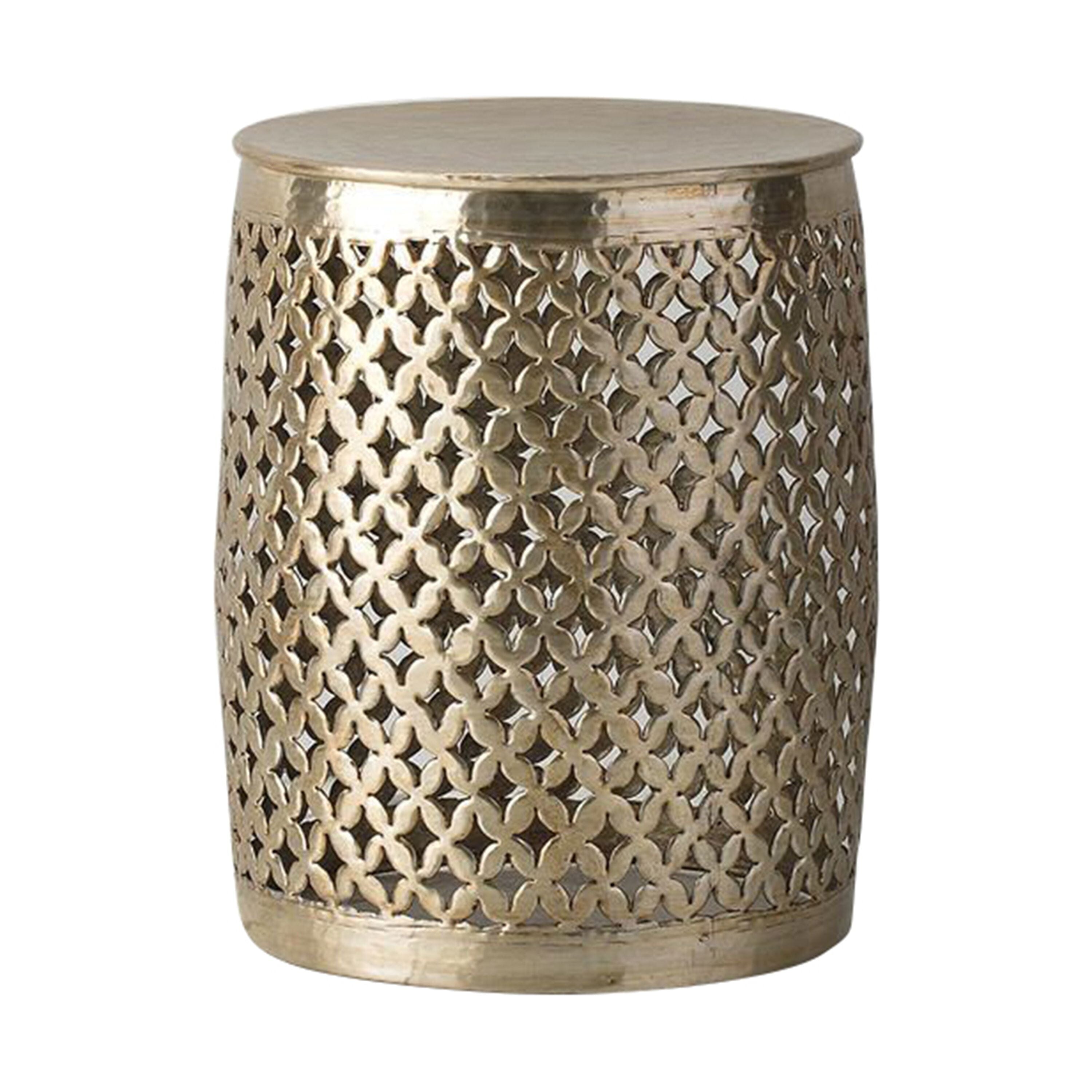 Duvali Gold Round Side Table End and Side Table