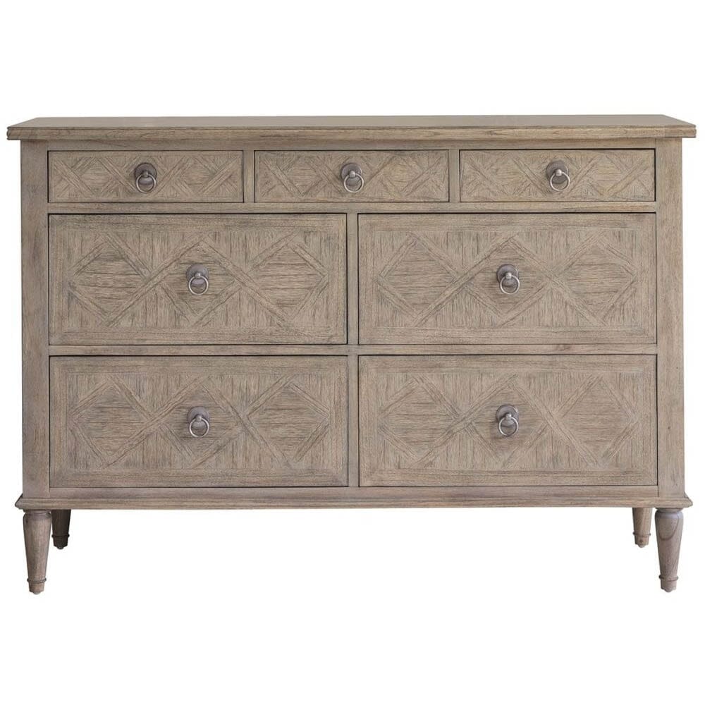 Elysium Natural Wood 7 Drawer Chest Furniture