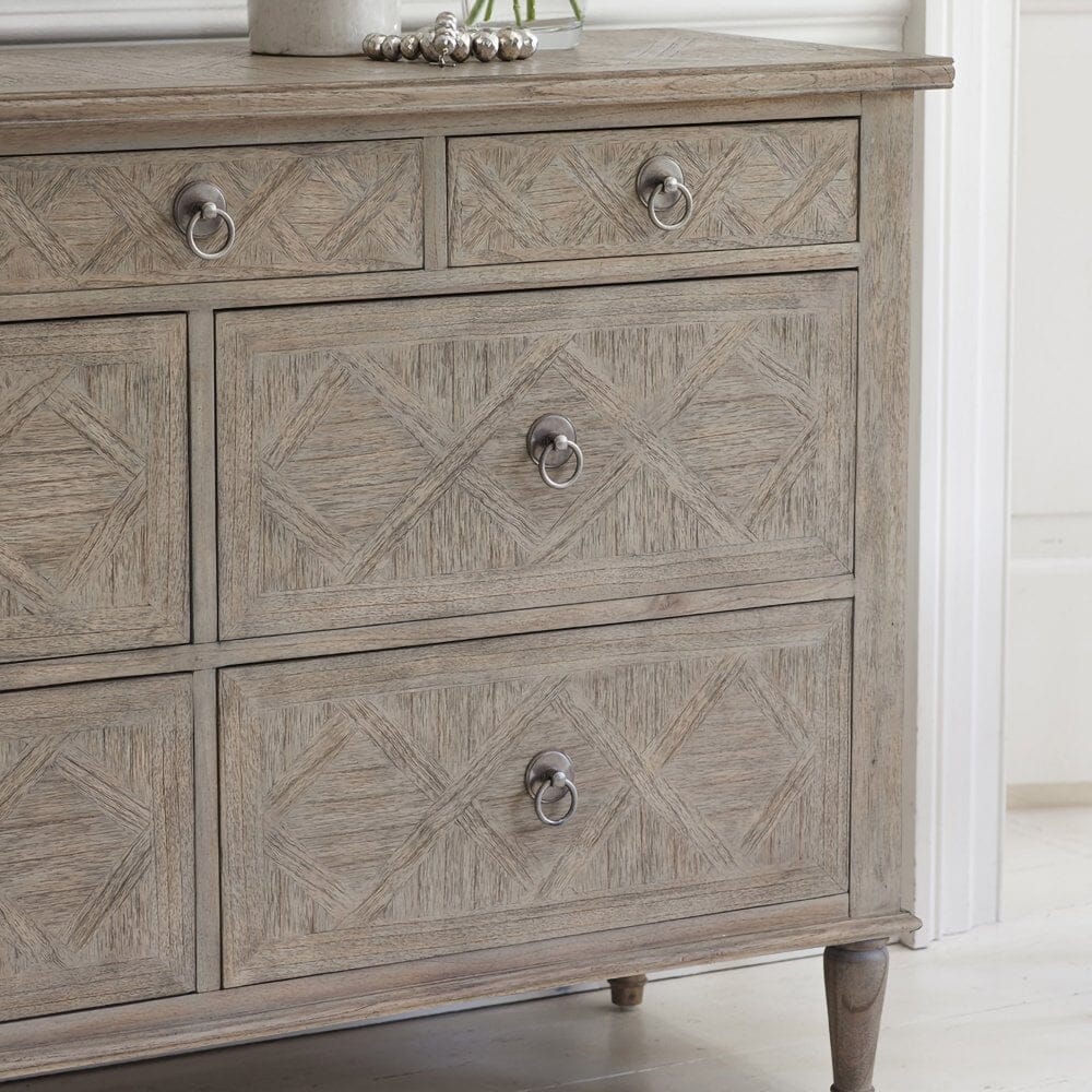 Elysium Natural Wood 7 Drawer Chest Furniture