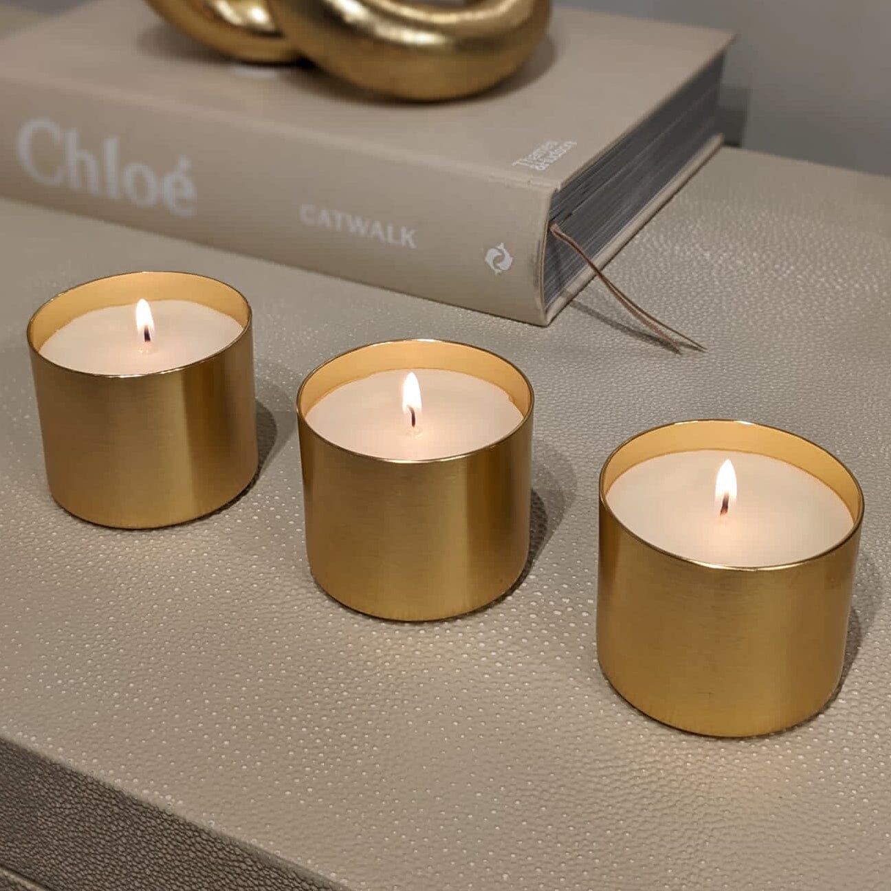 Epiphany Set of 3 Mini Gold Candles Accessories