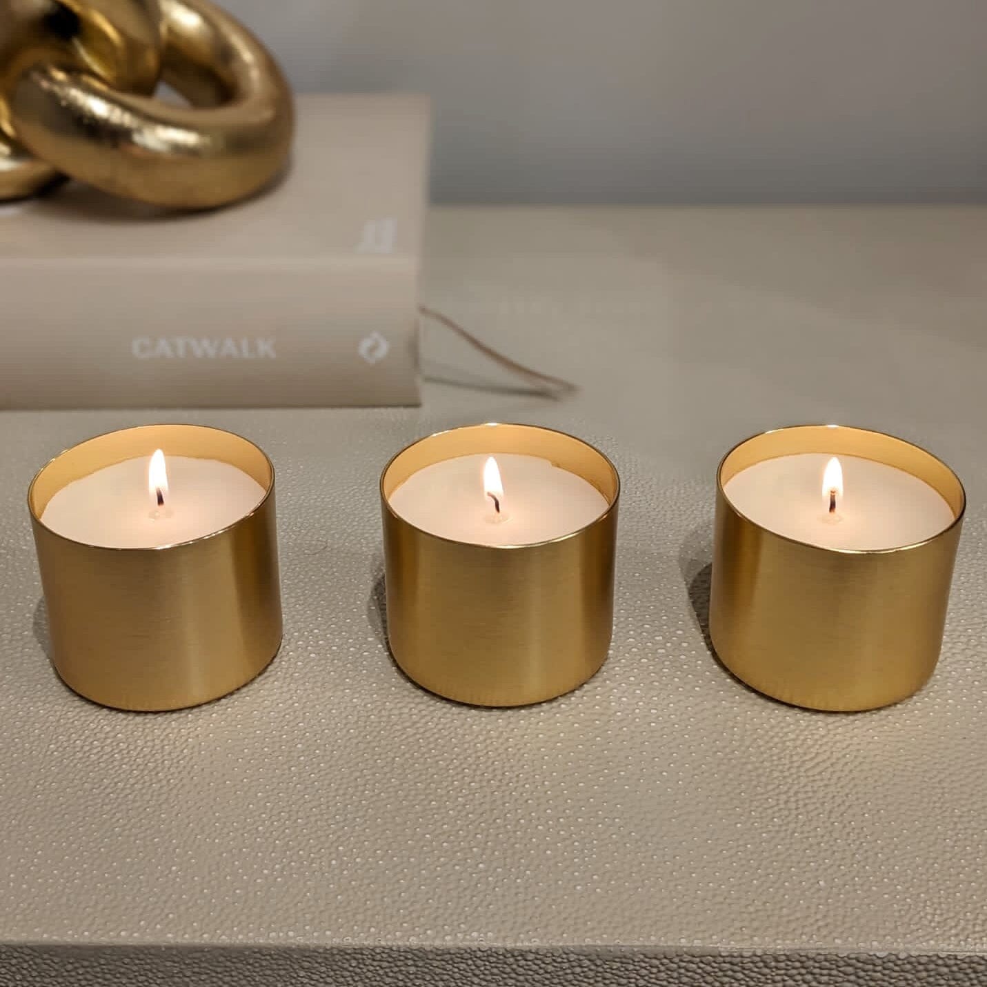Epiphany Set of 3 Mini Gold Candles Accessories