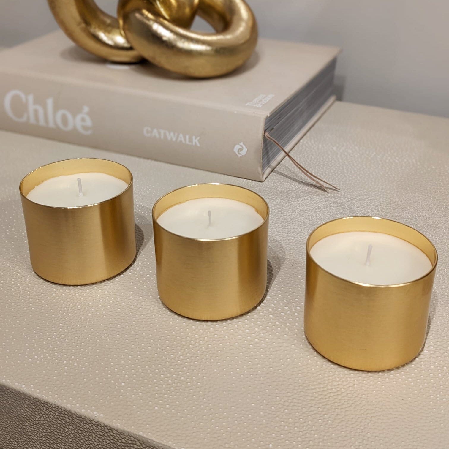 Epiphany Set of 3 Mini Gold Candles Accessories
