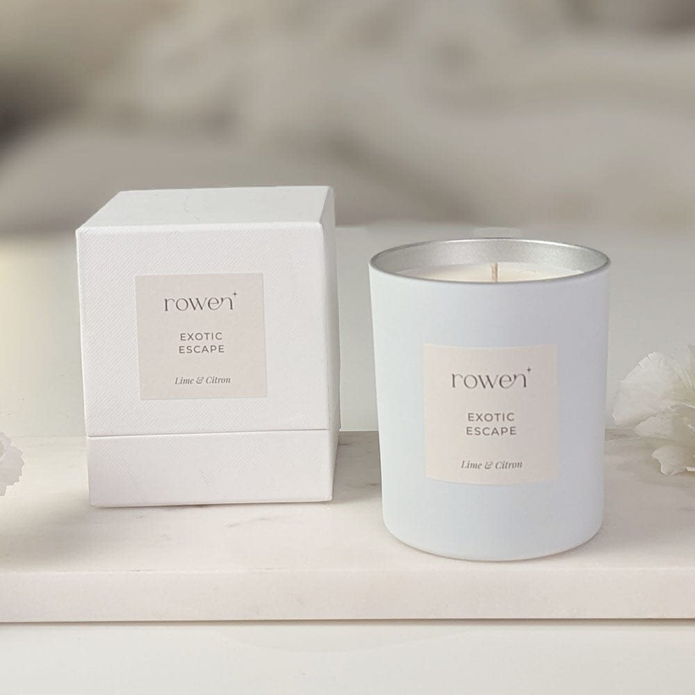 Exotic Escape White & Silver Scented Candle - Lime & Citron Fragrance