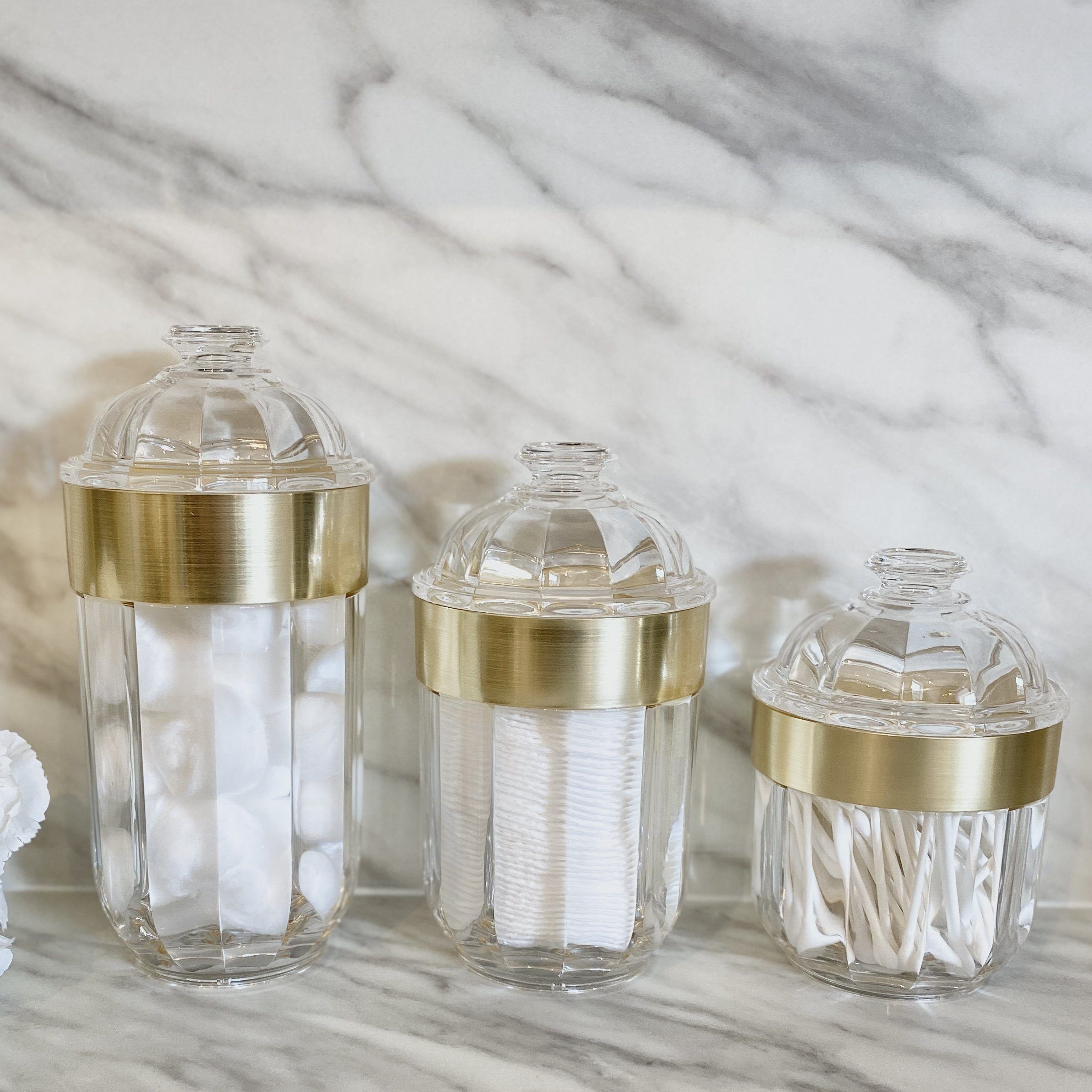 Gianna Small Acrylic Canister with Gold Rim Kitchen
