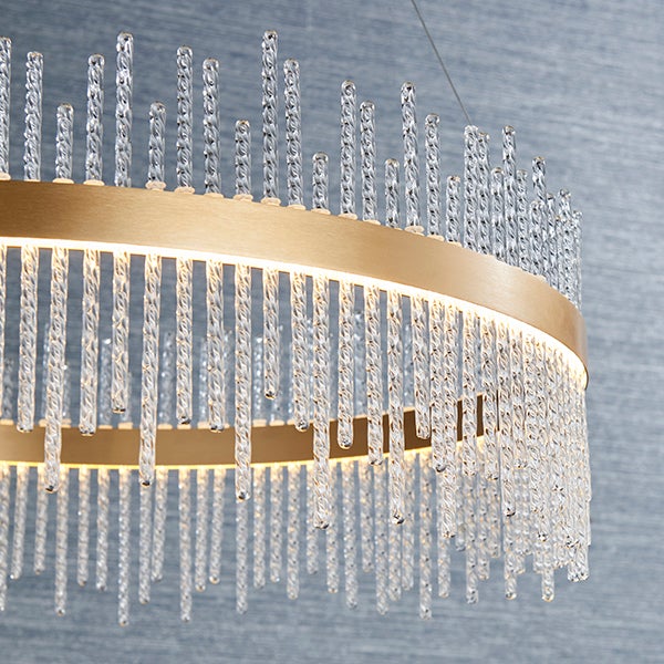 Gigi Glass Rod Gold Pendant Ceiling Light Lighting