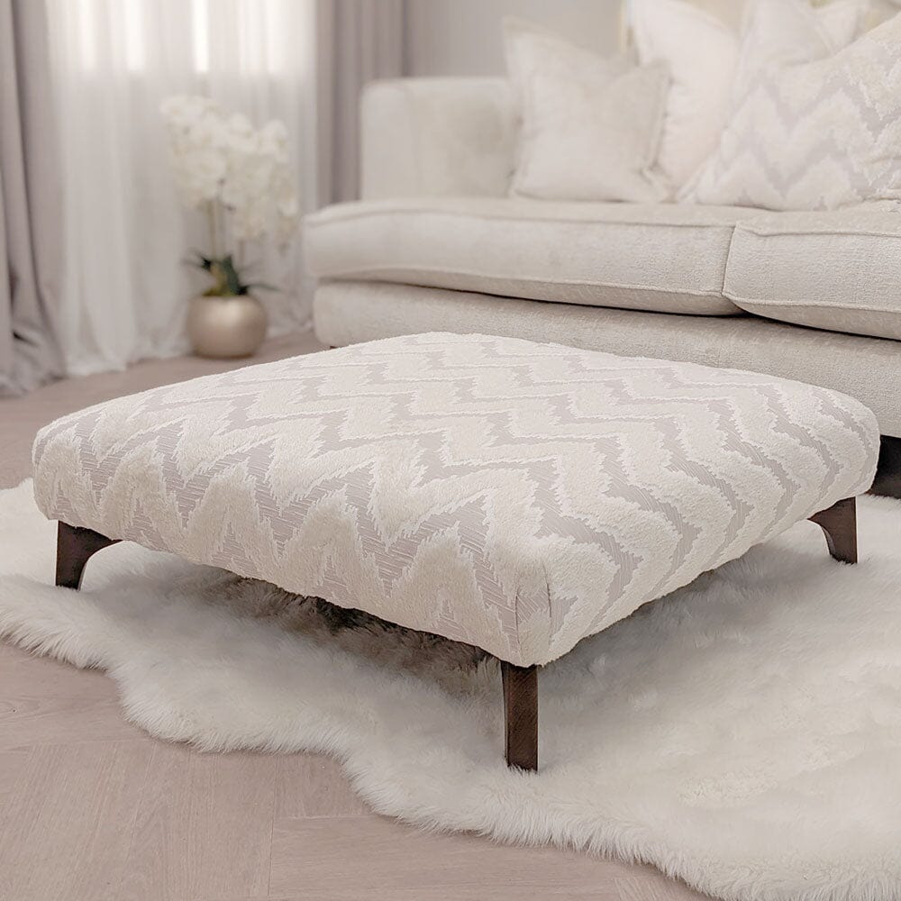 Gisele Oyster Textured Chenille, Pillowback Sofa Range With Walnut Legs