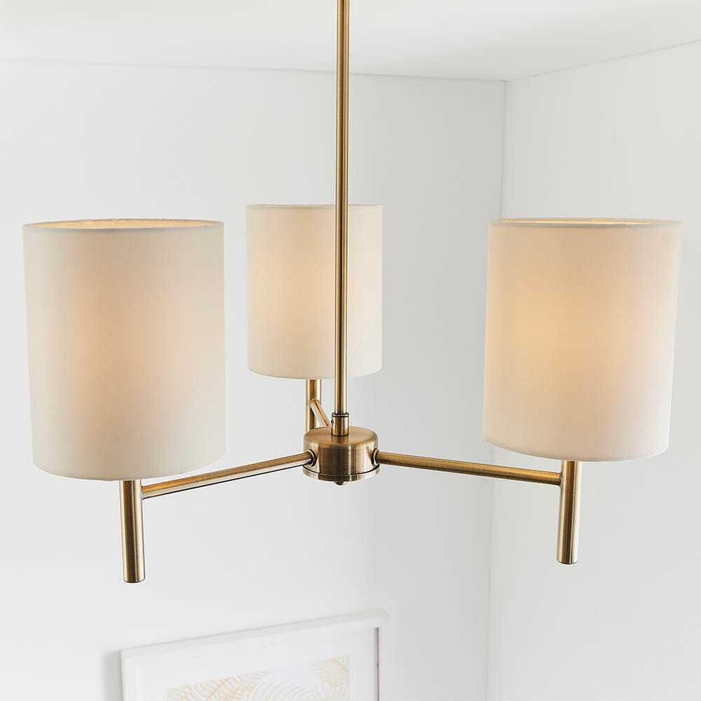 Hadleigh Gold 3 Light Semi Flush Pendant Lighting