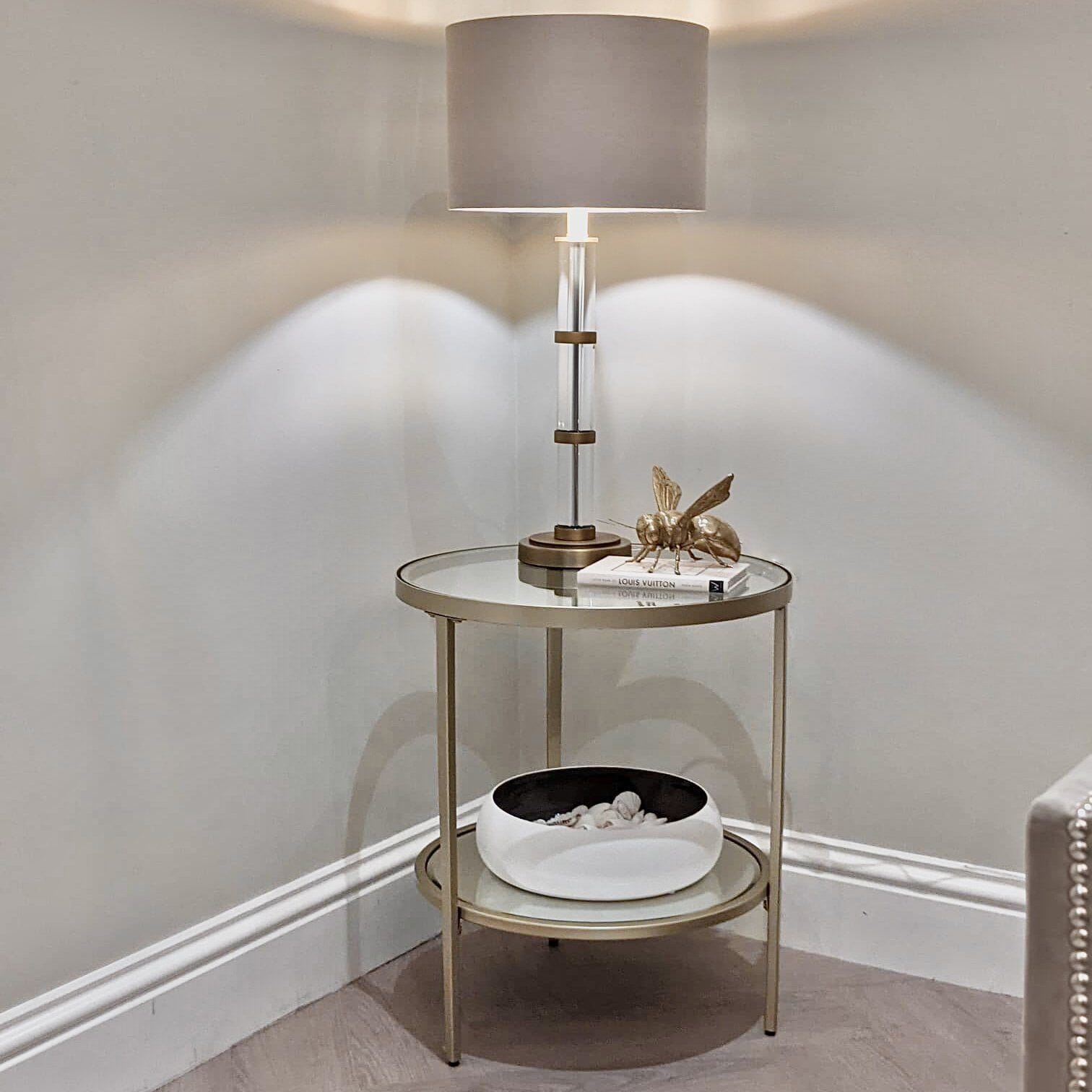 Hamilton Champagne Side Table End and Side Table