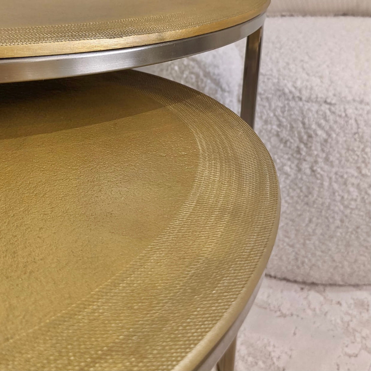 Jaycie Set of 2 Champagne Nesting Tables End and Side Table