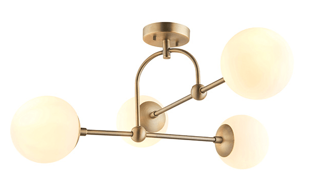 Juniper Semi Flush Antique Brass Ceiling Light Lighting
