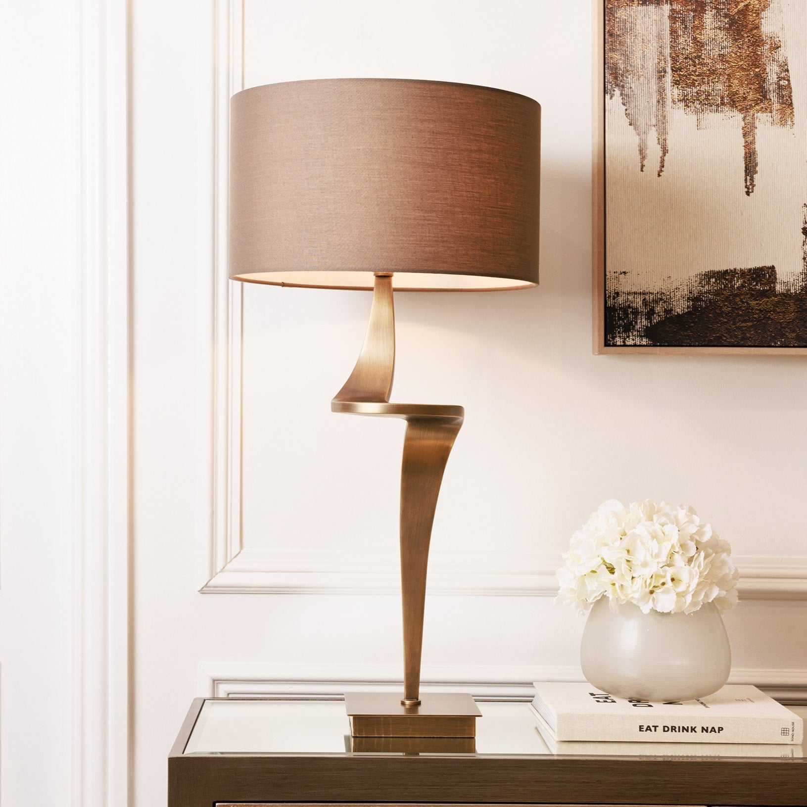 Larissa Abstract Brass Table Lamp Lighting