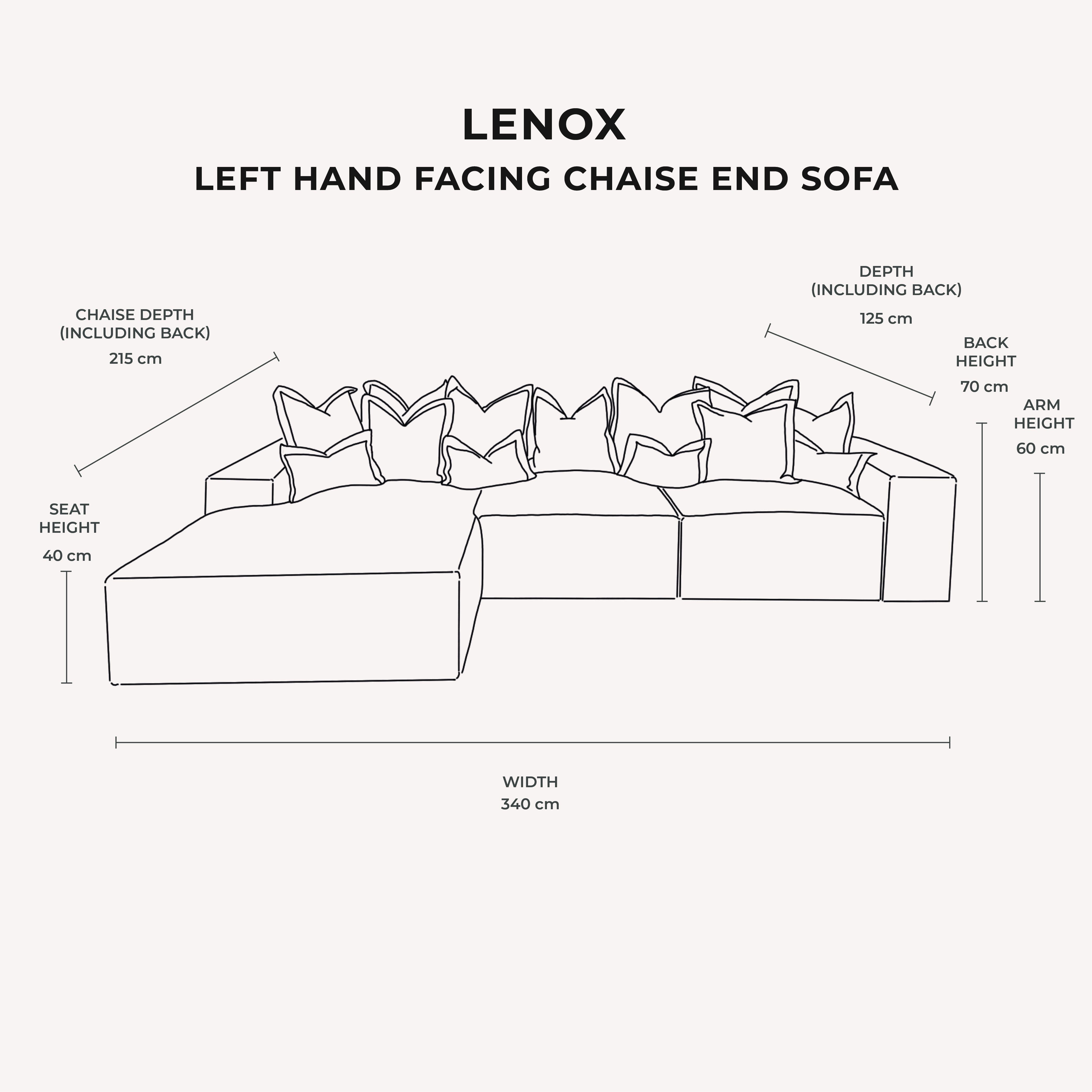 Lenox Shadow Grey Velvet Pillow Back Sofa Range Made to Order Sofa