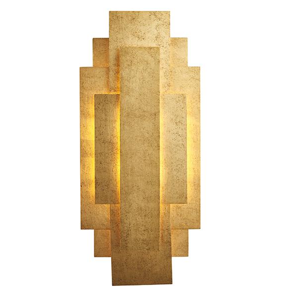 Leora Rectangular Gold Panel Wall Light Lighting