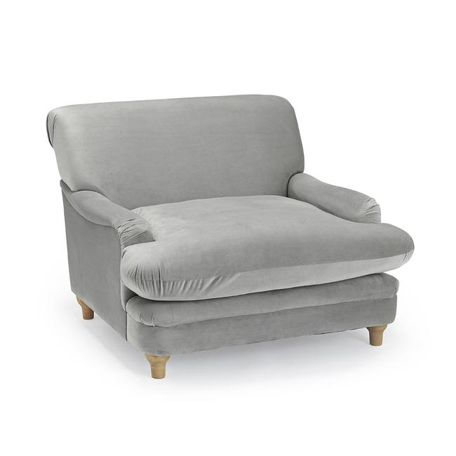 Marshmallow Grey Velvet Squashy Chair Chair