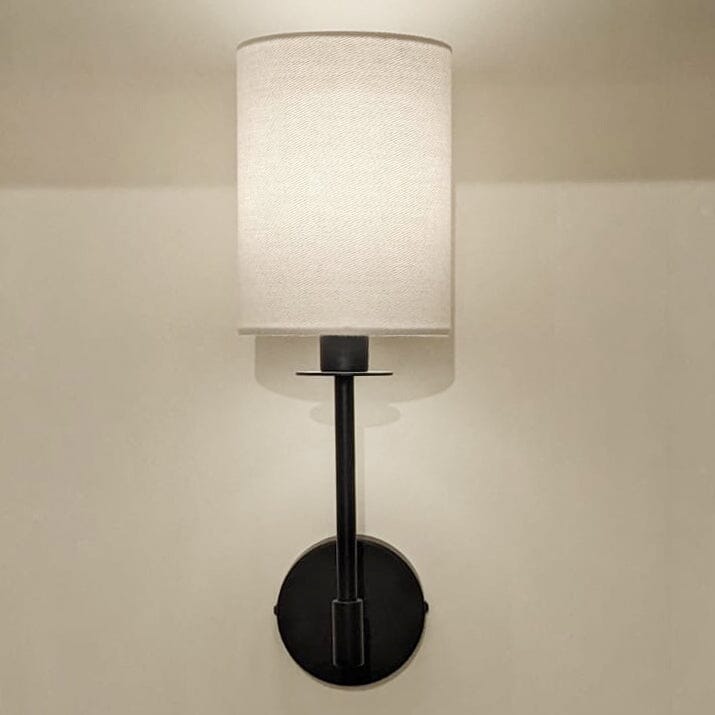 Matira Black Wall Light with White Shade Lighting