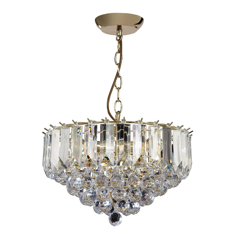Nia Brass and Acrylic 3 Light Pendant Ceiling Light Lighting