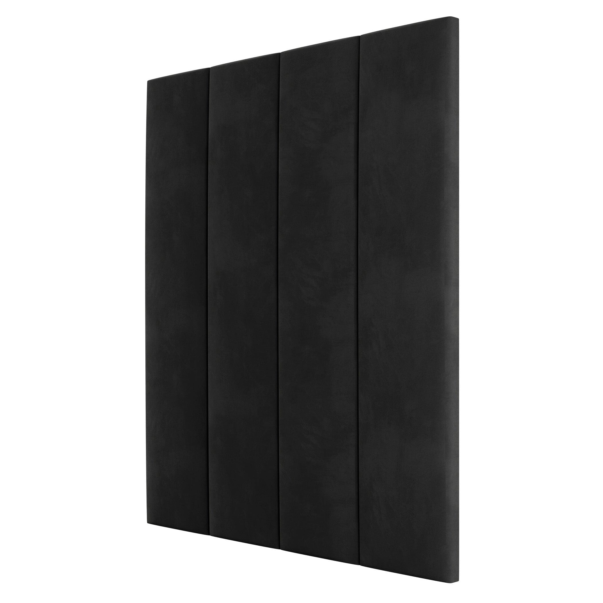 Noir Black Velvet Individual Wall Mounted Headboard Panel - 45cm Headboard