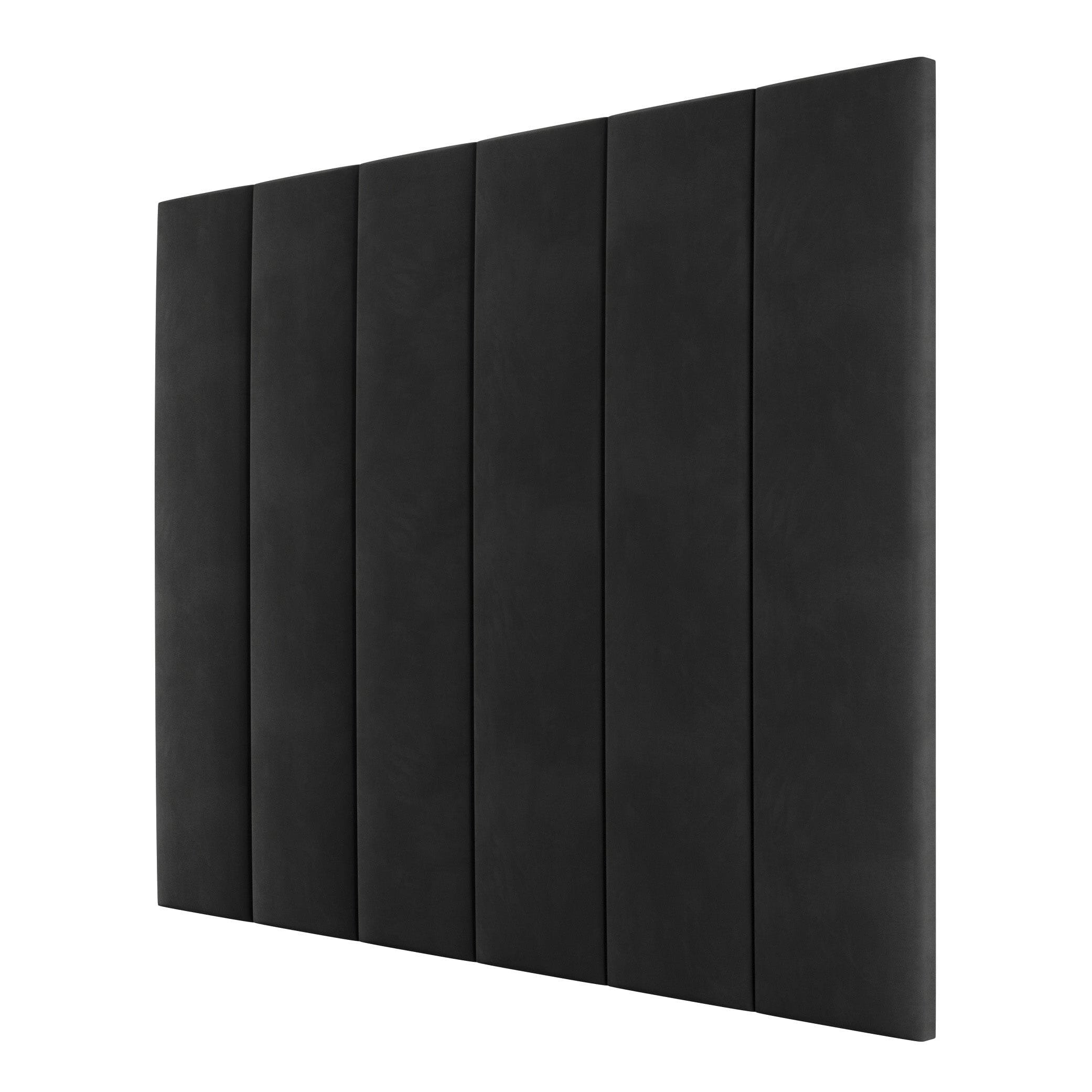 Noir Black Velvet Individual Wall Mounted Headboard Panel - 45cm Headboard