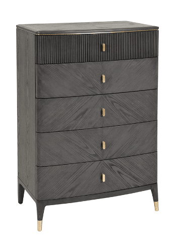 Putney Grey & Gold Tall Chest of Drawers Furniture