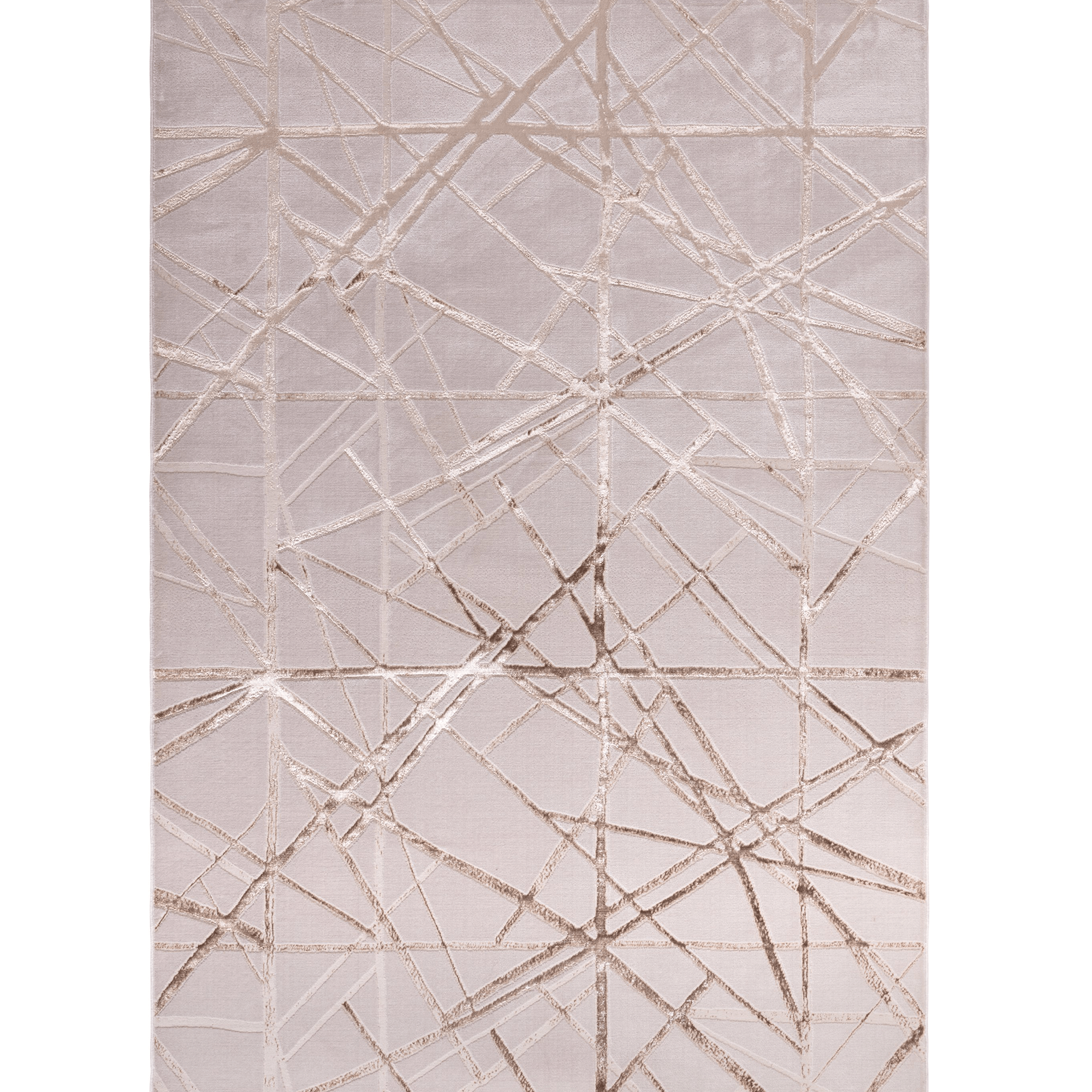 Saints Metallic Gold & Cream Geometric Velvet Rug Rug