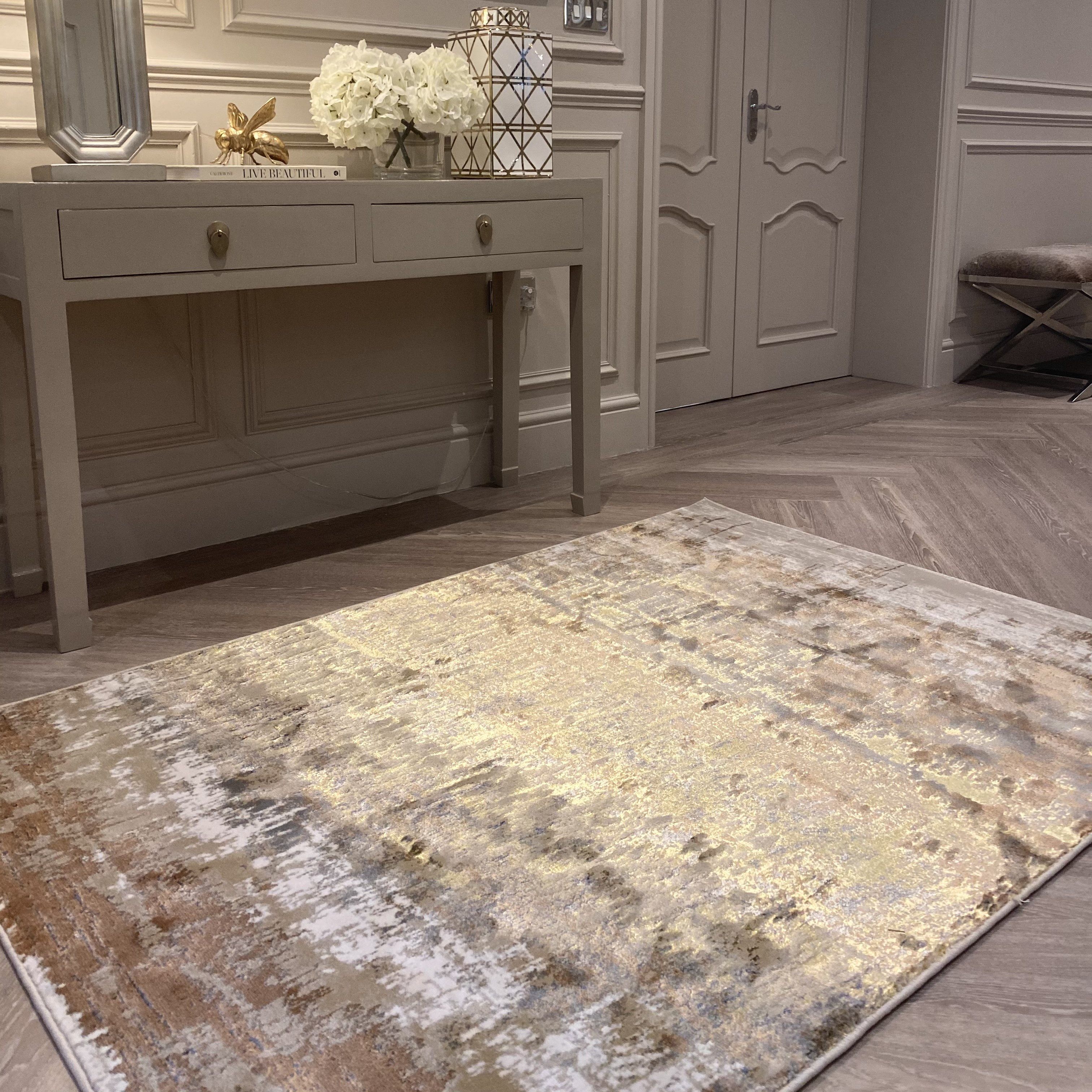 Gold metallic rug
