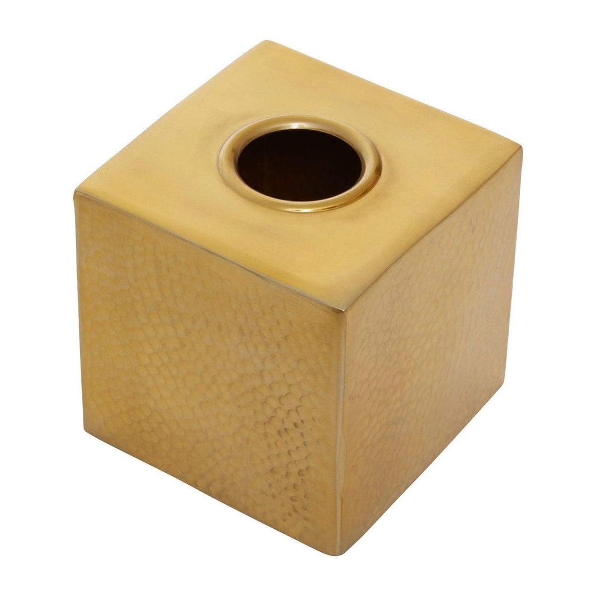 Sierra Hammered Gold Finish Tissue Box Bathroom