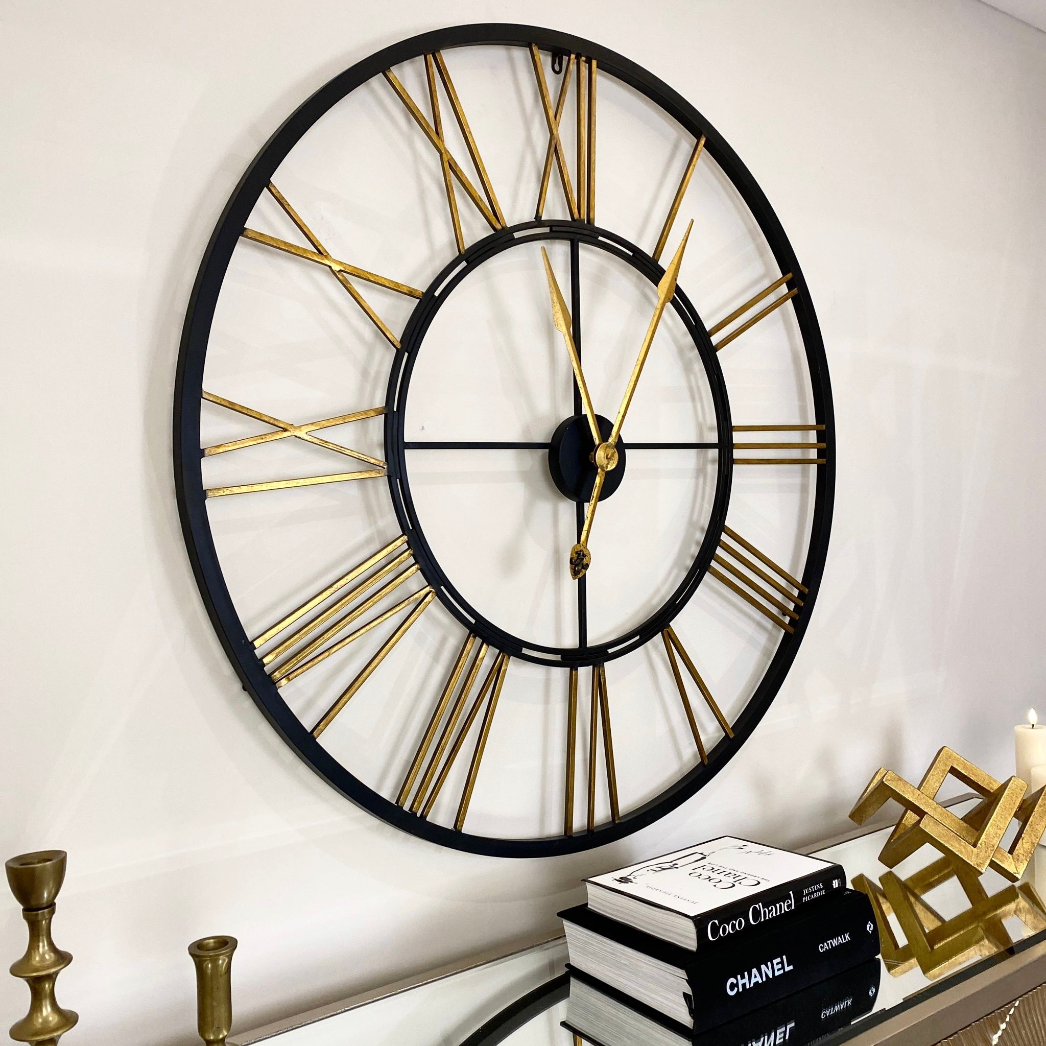 Tamra XL Black & Gold Wall Clock Art