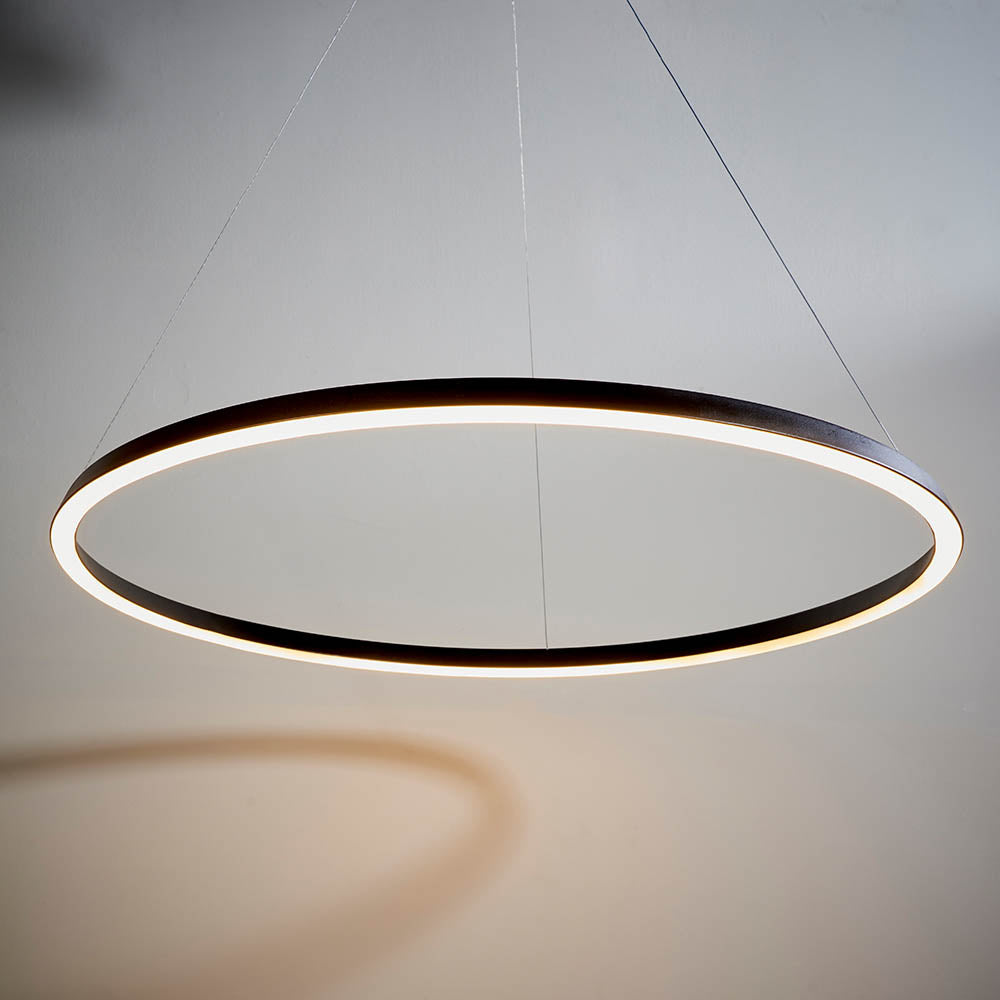 Taylin Black Halo LED Pendant Ceiling Light Lighting