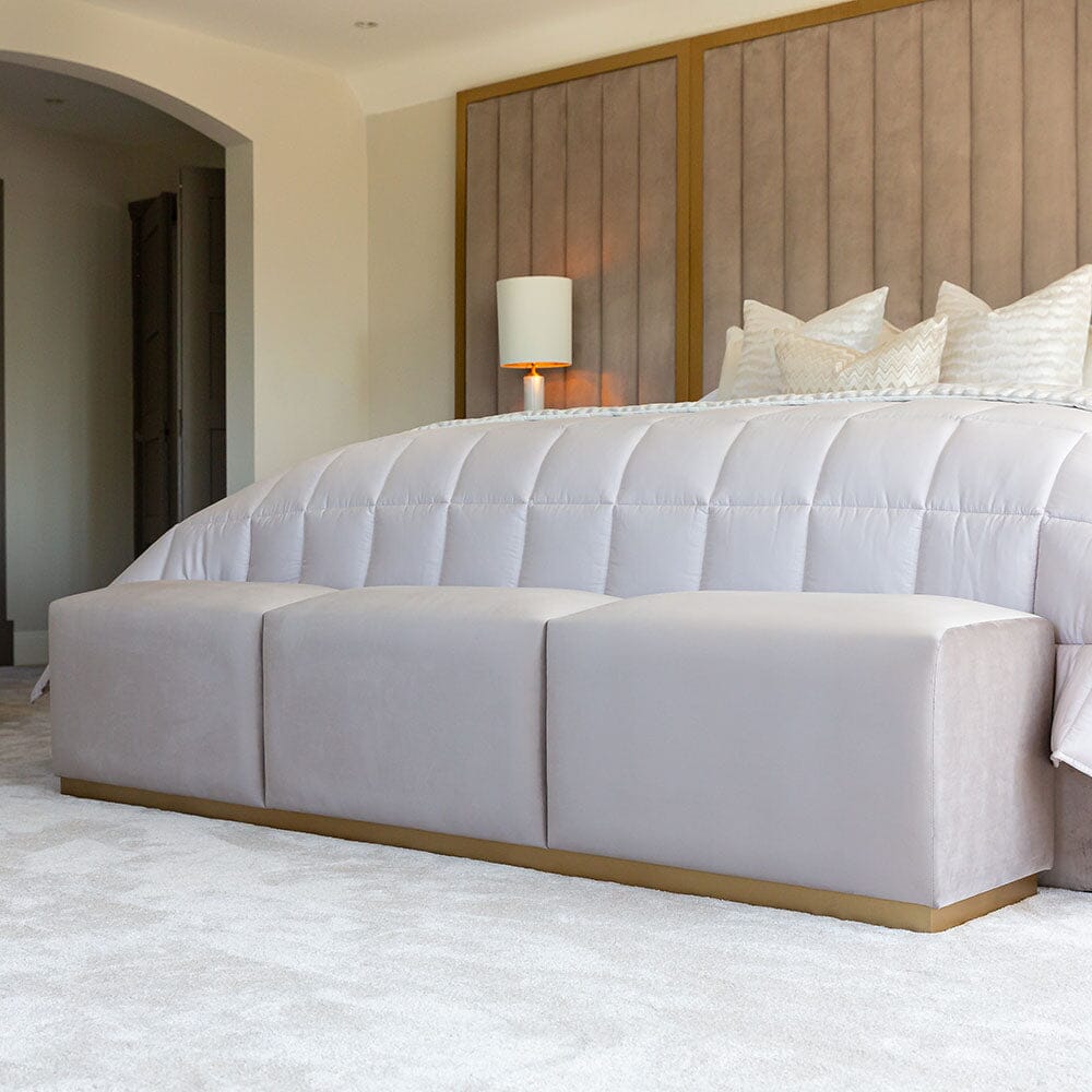 Valentina Praline & Gold Premium Upholstered Bench MTO Headboard