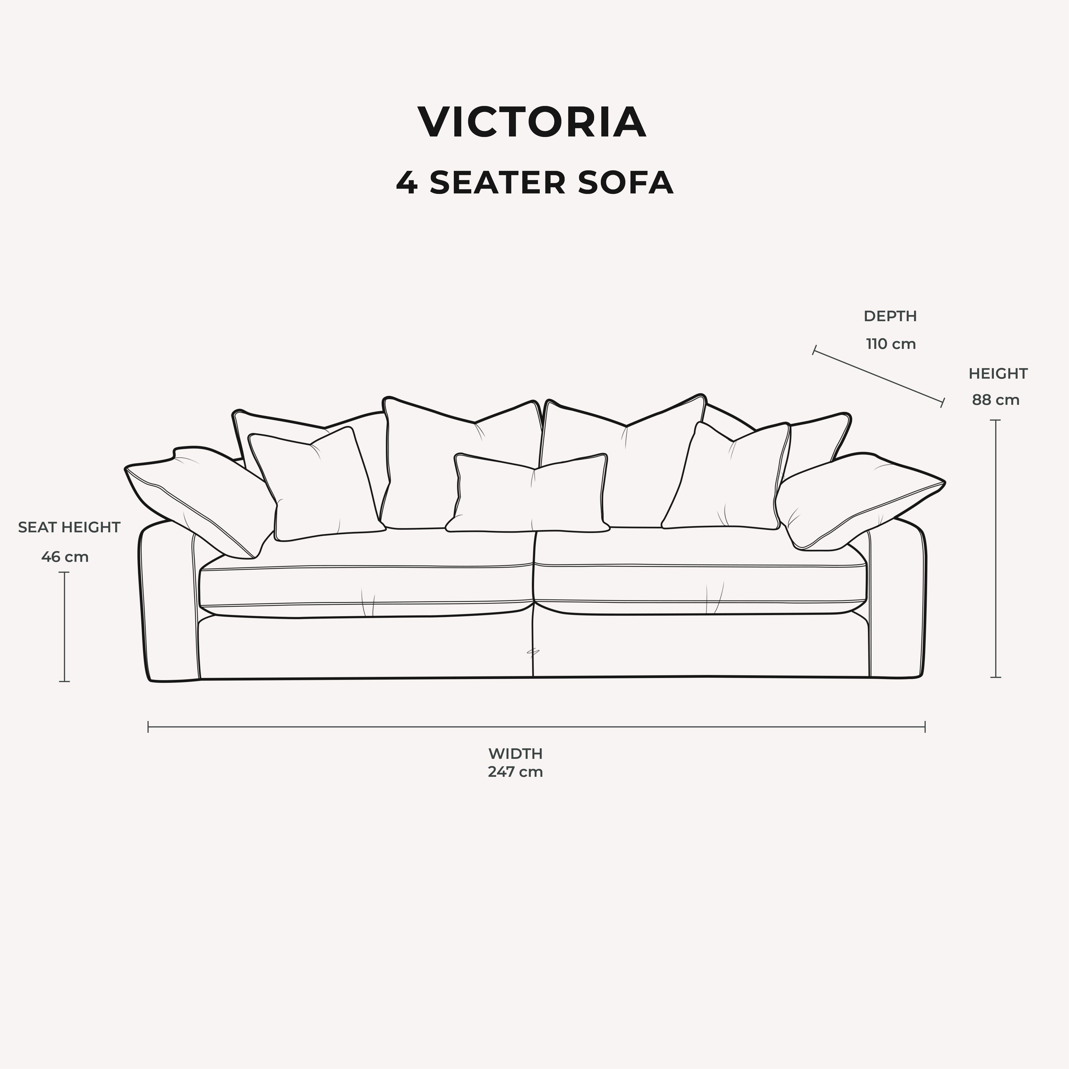 Victoria Mink Velvet Pillow Back Sofa Range MTO Sofa