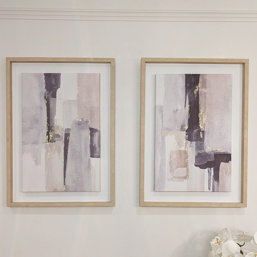 Zayden Abstract Neutral Brush Stroke Wall Art - Set of 2 Art
