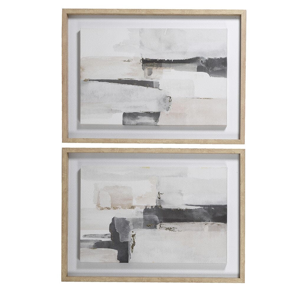 Zayden Abstract Neutral Brush Stroke Wall Art - Set of 2 Art