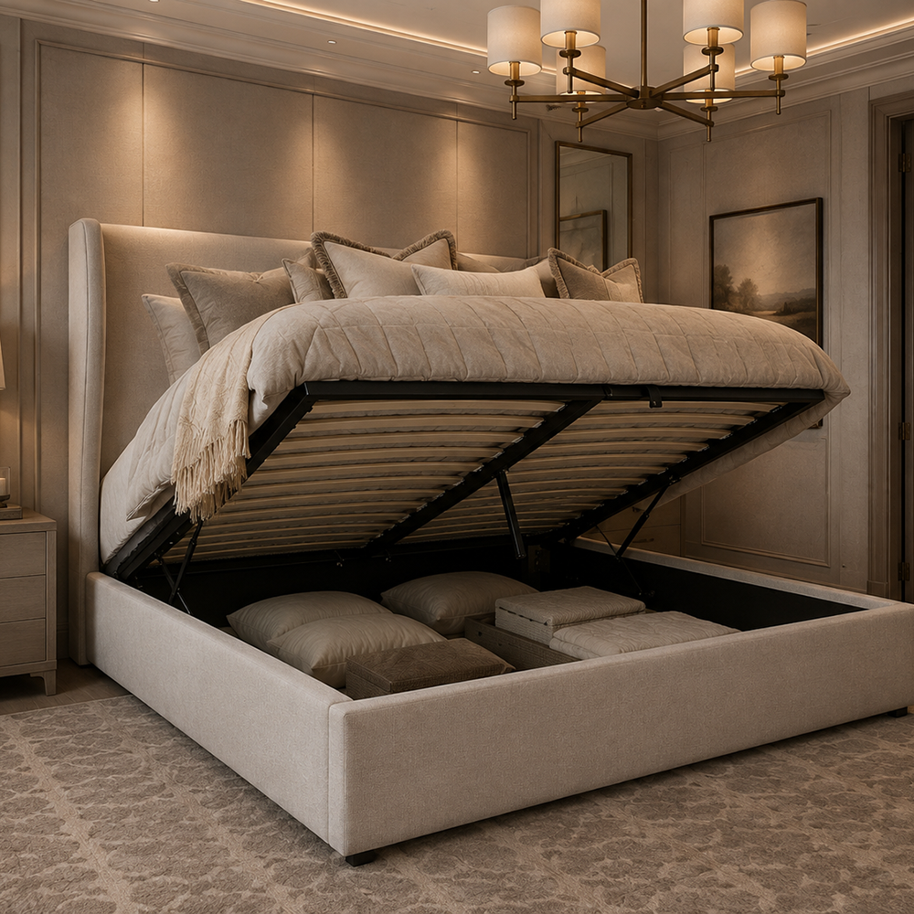 Fia Cashmere Velvet Ottoman Storage Bed