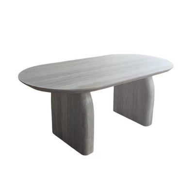 Celeste Oval Neutral Marble Effect Dining Table