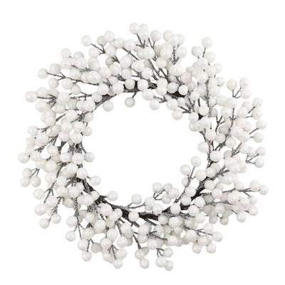 White Berries Decorative Faux Wreath
