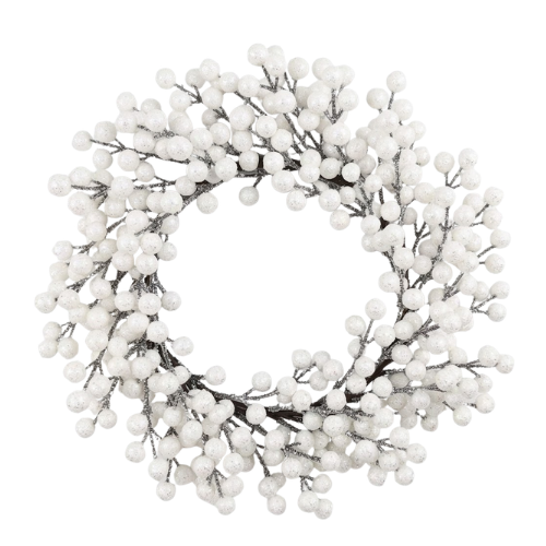 White Berries Decorative Faux Wreath