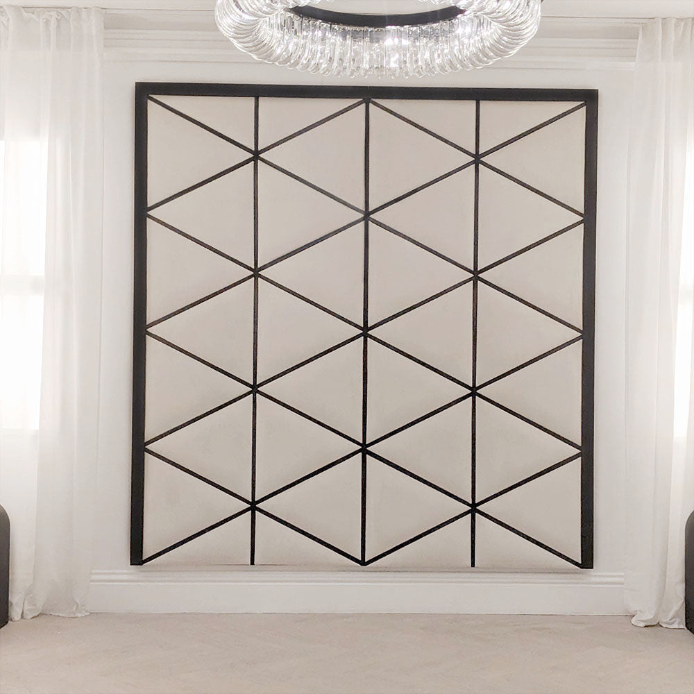 Vienna Cream & Black Premium Geometric Headboard